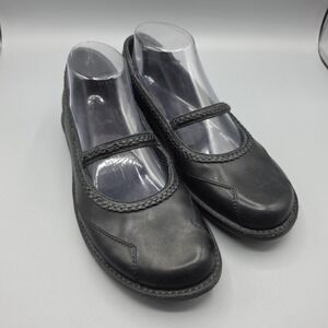 Merrell Tetra Sprite Shoes Womens 8 Black Leather Mary Jane Comfort Flat Braided